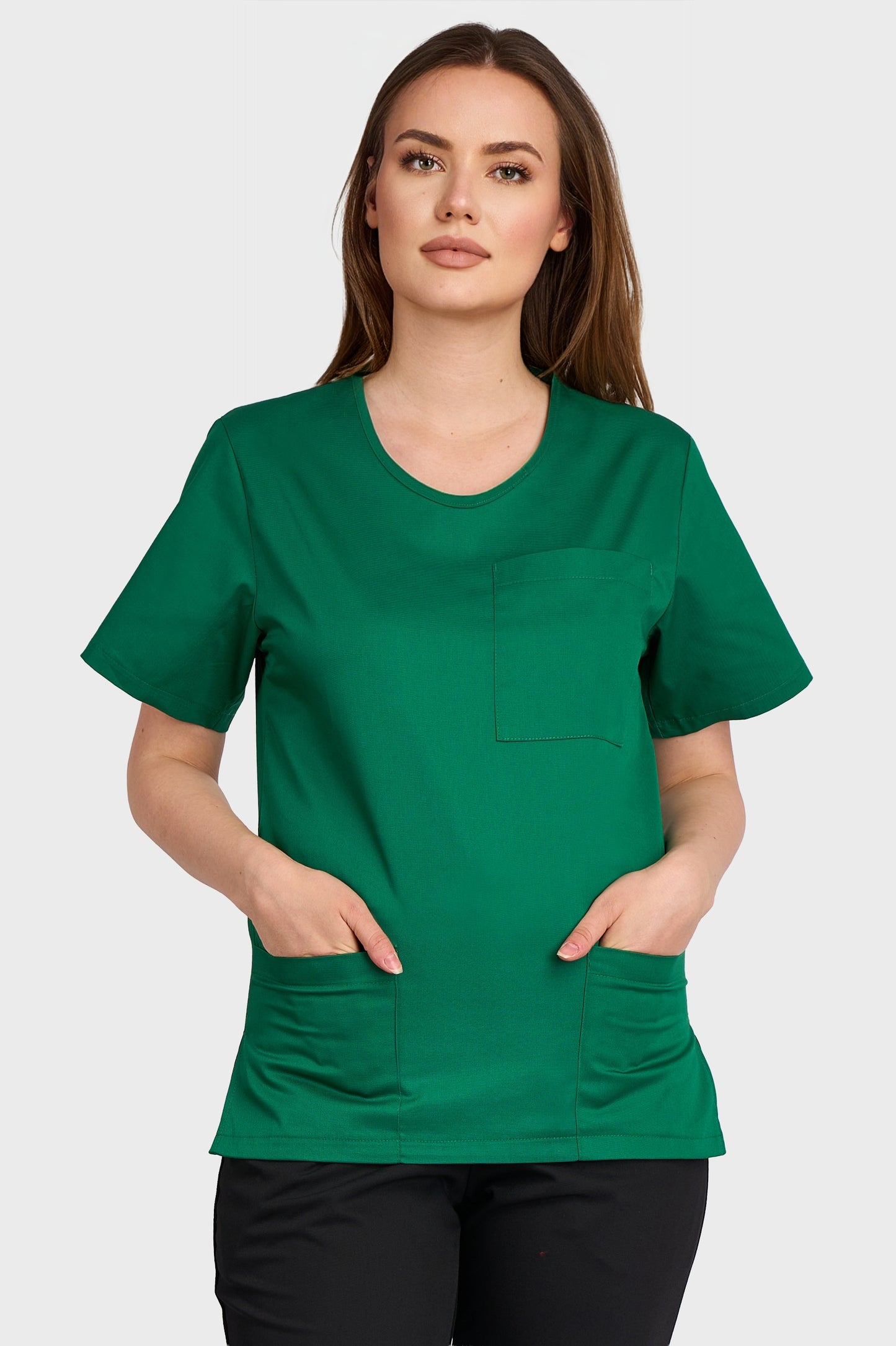 Bluza Medicala Dona Femei  - Verde - vedere frontala  -Akitex 