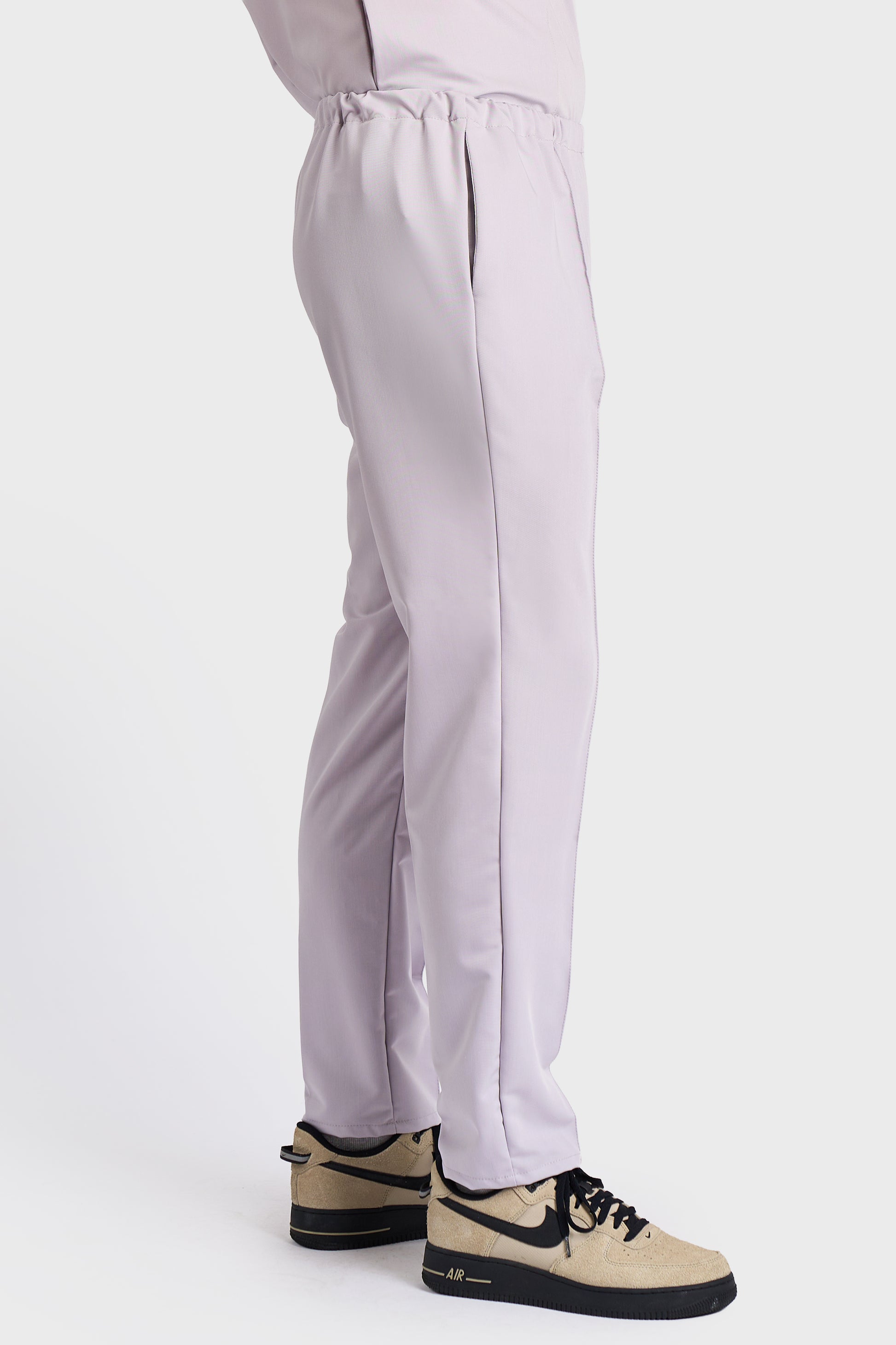Pantaloni Medicali Alisa Barbati Stretch - Gri - vedere laterala - material elastic - Akitex 