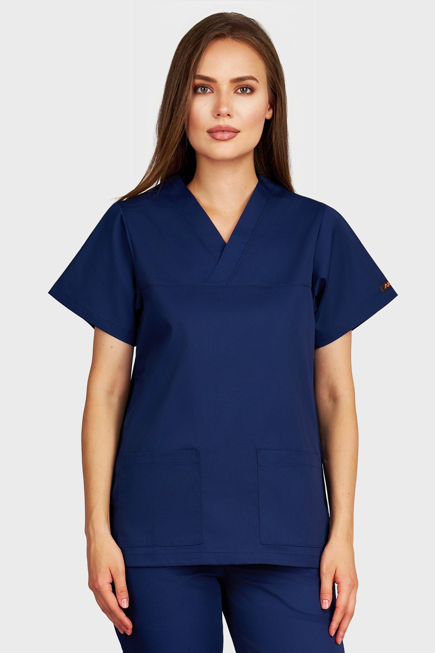 Bluza medicala femei Frieda bleumarin - vedere din fata - AKITEX